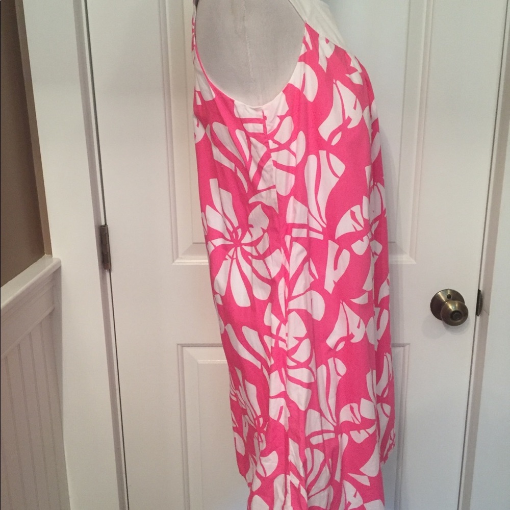 LILLY PULITZER DRESS MINI SHIFT PINK WHITE FLORAL BELT A-LINE SLEEVELESS Size 4 - Picture 7 of 8